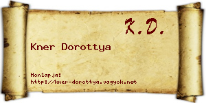 Kner Dorottya névjegykártya